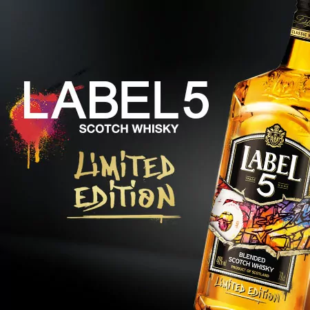 Whisky Label 5, édition limitée "Street Art", une marque du groupe La Martiniquaise. Création design pack et spot par l