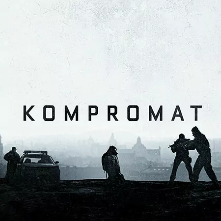 Affiche teaser pour la sortie du film "Kompromat" en septembre 2022 - distribution SND Films - création agence Les Aliens - vignette carrée site lesaliens.com