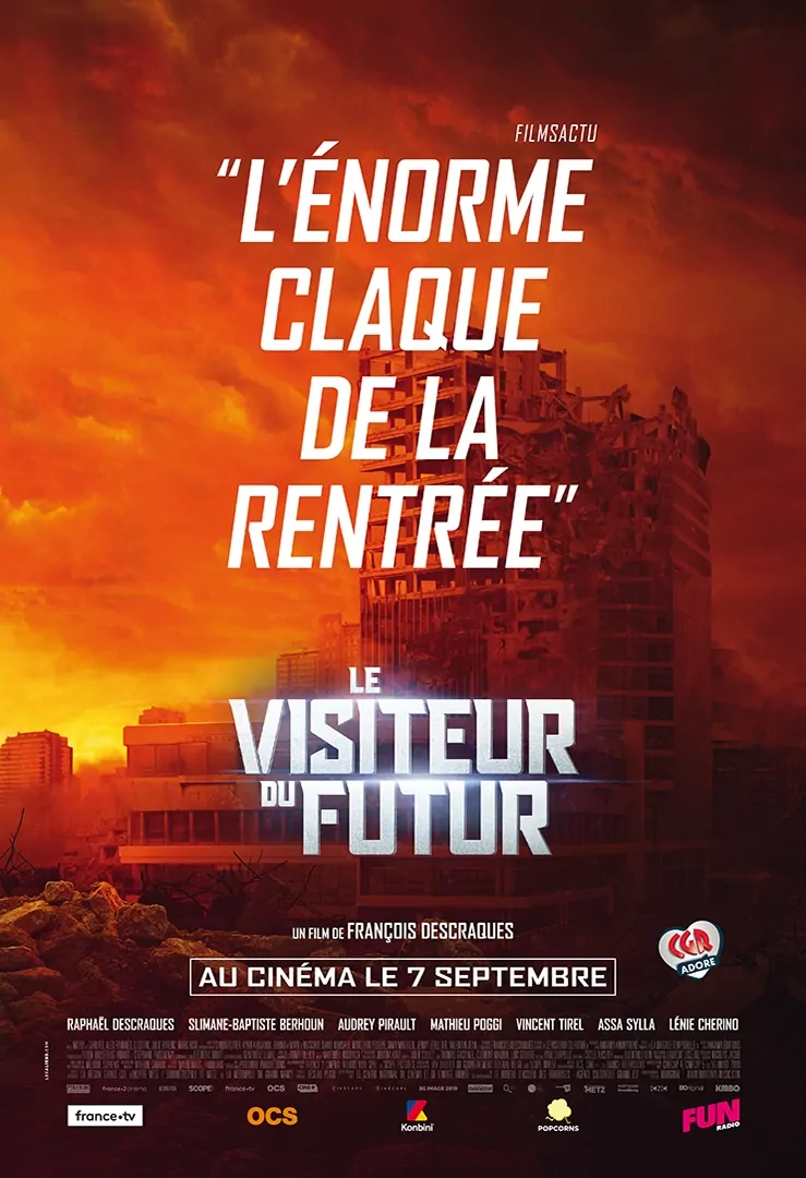 Le visiteur du futur, affiche cinéma - distributeur KMBO - création affiche agence Les Aliens - affiche double flash métro droite