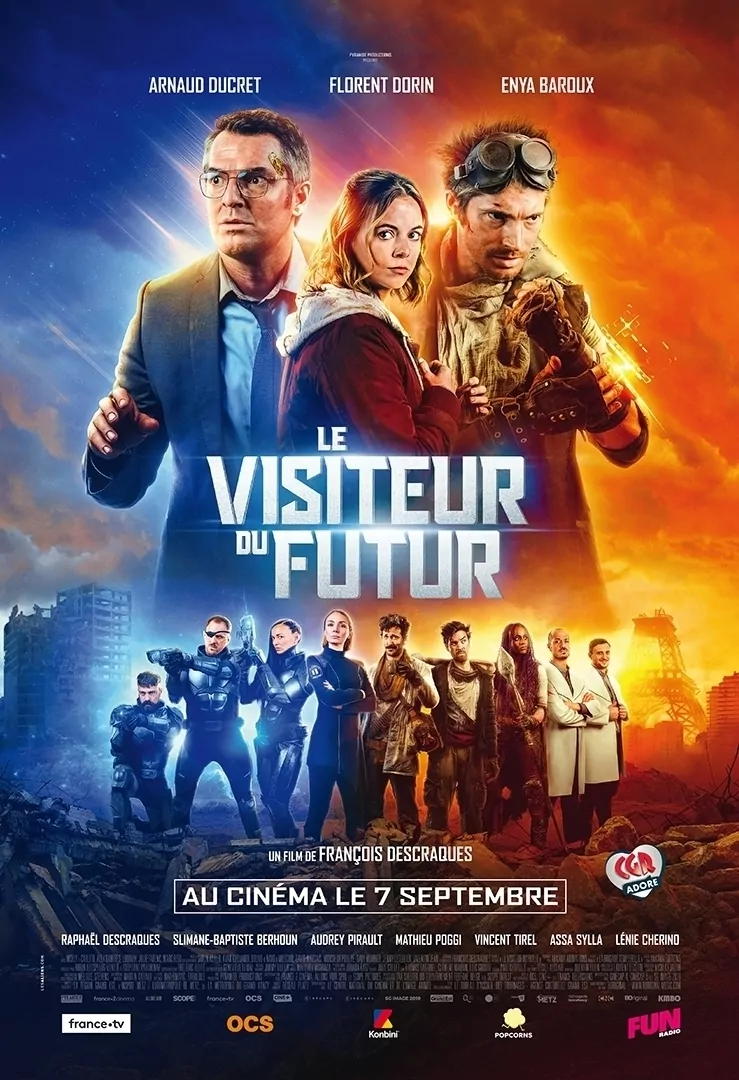 Le visiteur du futur, affiche cinéma - distributeur KMBO - création affiche agence Les Aliens - affiche double flash métro gauche