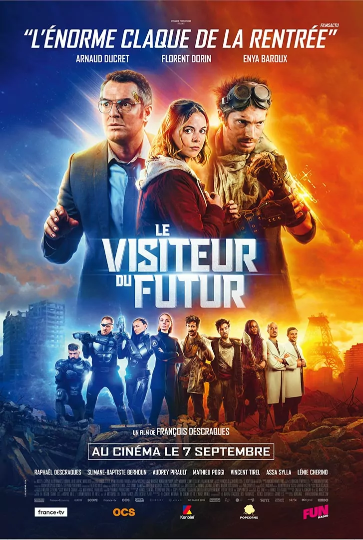 Le visiteur du futur, affiche cinéma, film distribué par KMBO - Création agence Les Aliens, déclinaison préventif 2x3