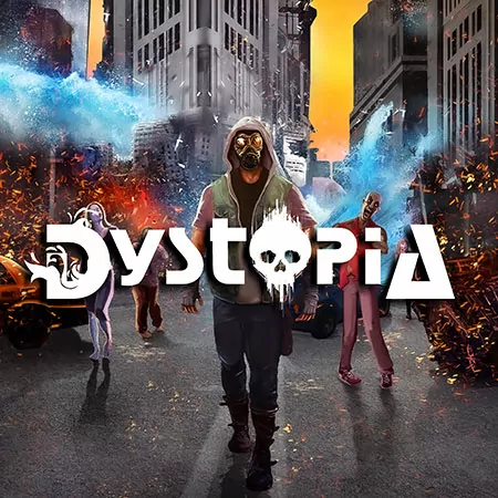 Dystopia, jeu de société de la marque Dujardin. Création graphique design pack et illustrations agence Les Aliens - vignette site lesaliens.com