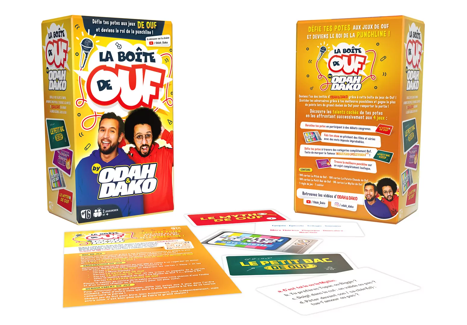 La Boîte de Ouf by Odah & Dako, jeu de société de la marque Dujardin. Création graphique design pack et illustrations Agence Les Aliens - scénographie